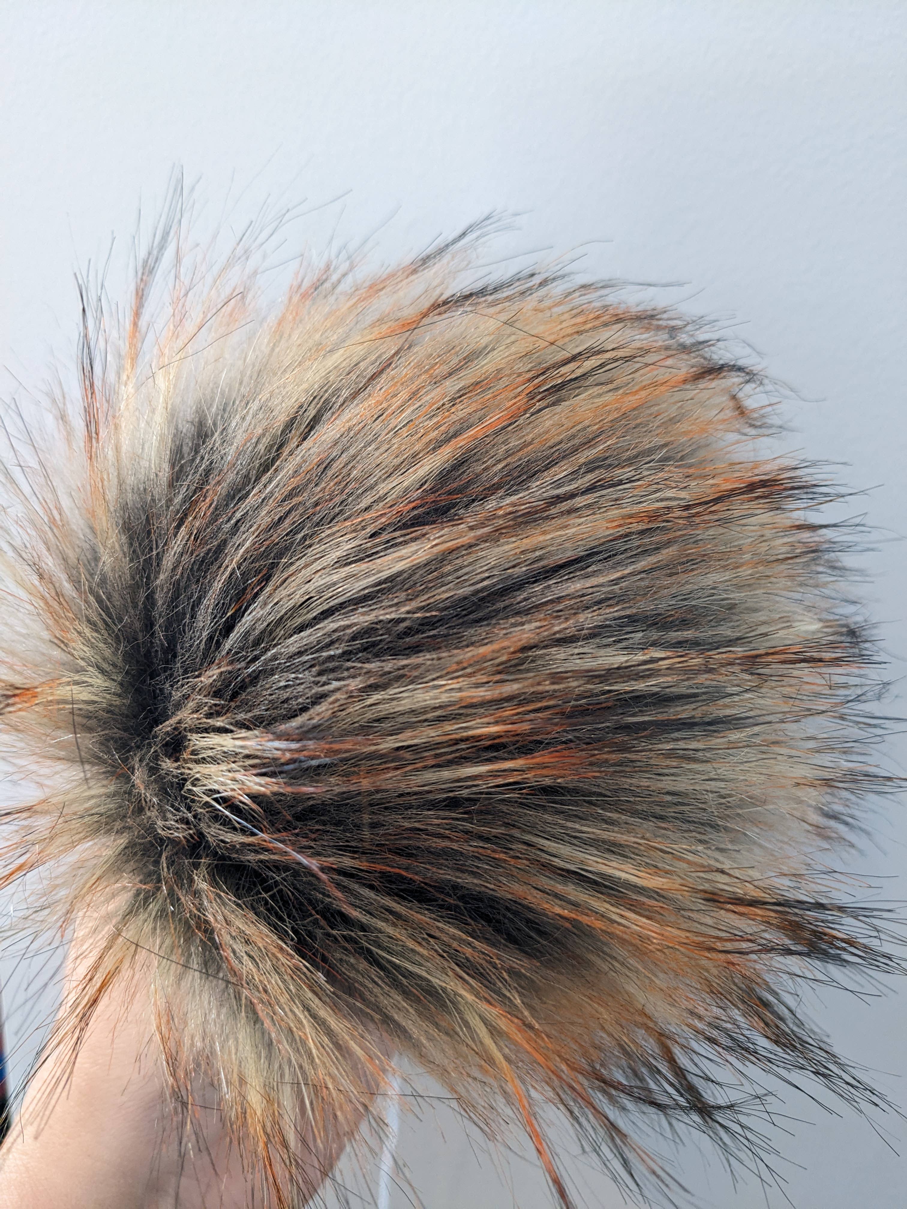 CountryStixCo - Wholesale Pom Poms - 7" Detachable Faux Fur Pom - Fall Orange2