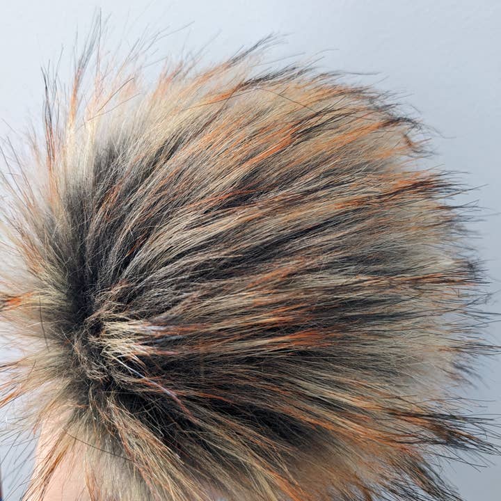 CountryStixCo - Wholesale Pom Poms - 7" Detachable Faux Fur Pom - Fall Orange2