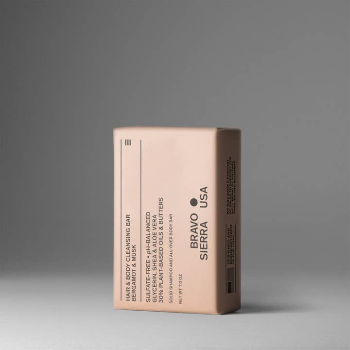 BERGAMOT AND MUSK - HAIR & BODY CLEANSING BAR for wholesale by Bravo Sierra