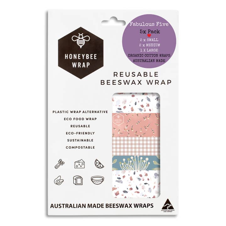 Honeybee Wrap - Wholesale Food storage wrap/bag - WHFabuolous 5 Pack1