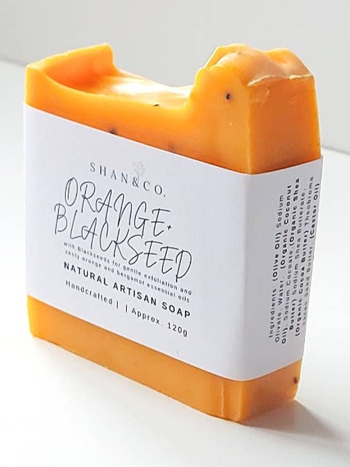 Orange+Blackseed Soap Bar for wholesale by Shan&Co