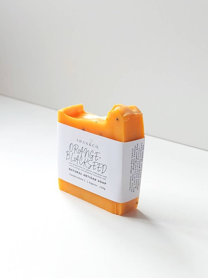 Orange+Blackseed Soap Bar for wholesale by Shan&Co