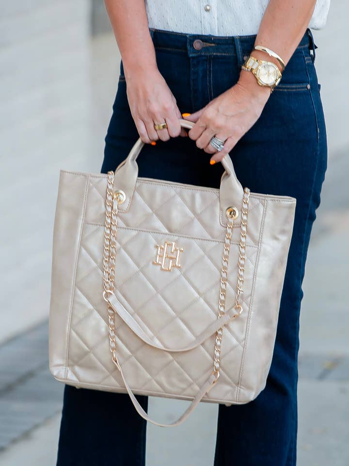 Kinzley Tote Gold Shimmer LD for wholesale by Caroline Hill