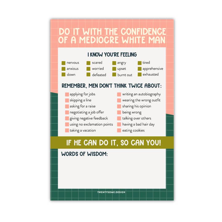 Medioker anteckningsblock för vit man för wholesale av Twentysome Design