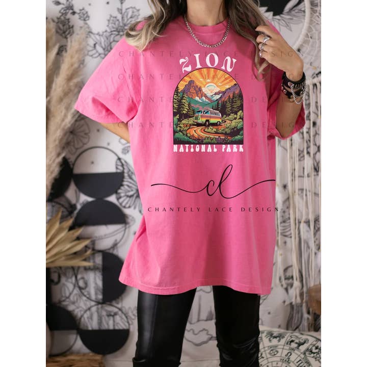 Zion National Park Groovy Comfort Colors Graphic Tee for wholesale by Chantely Lace