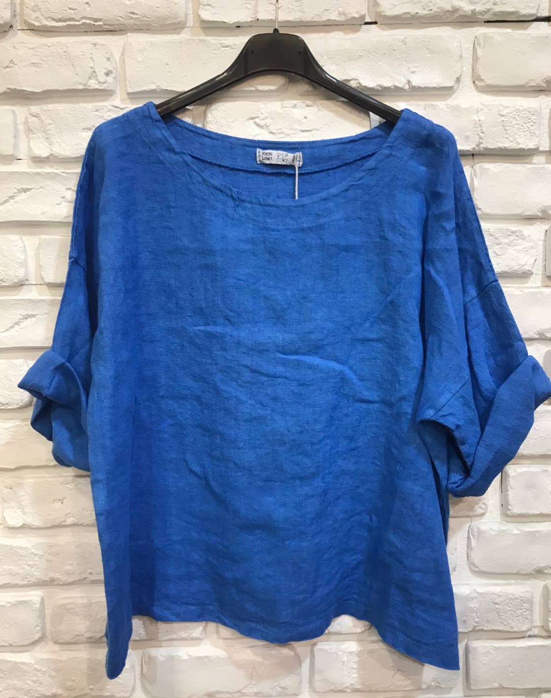 la maison des fibres naturelles - Wholesale Blouse - Women's - Round neck linen top 659005 100% linen34