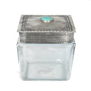 Amici Home Stockholm Glass Round Canister, Food Safe, Push Top Lid