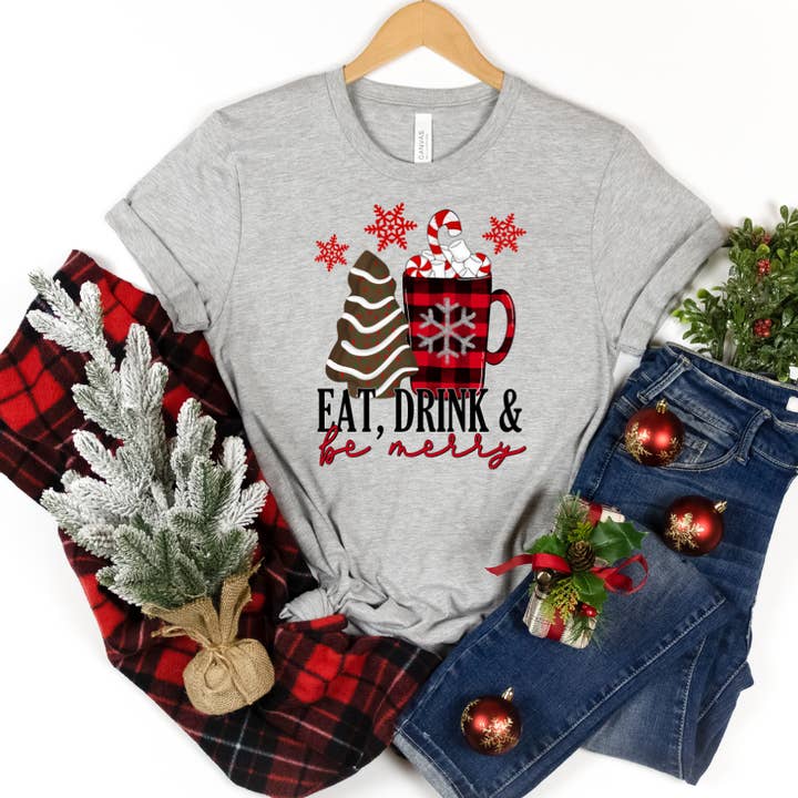 Ät dricka och vara god julskjorta för wholesale av Londas Trendy Tees