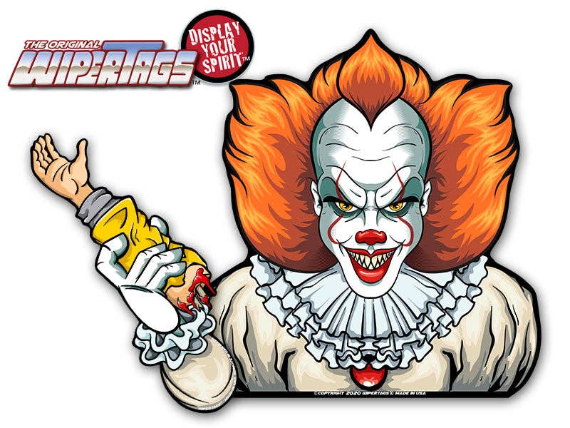 Dirty Acres - Wholesale Car Decorative Charm - Unisex - Crazy Killer Clown WiperTag3