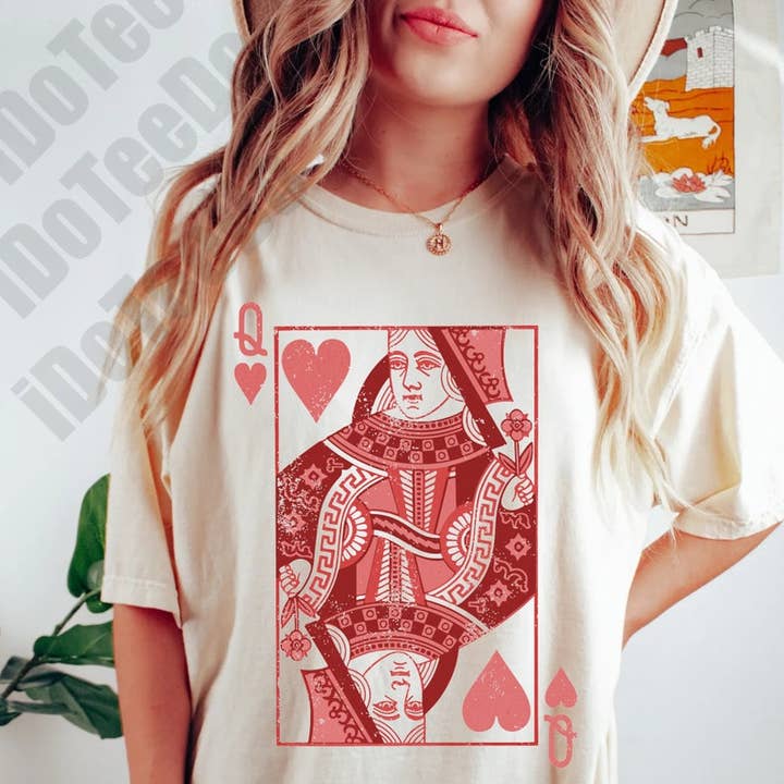 Queen of Hearts Shirt,Retro Valentine Day Shirt for wholesale by OneStopSapphireShop