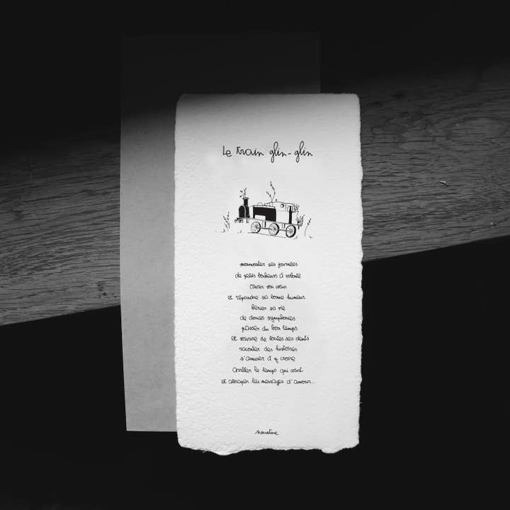 The glin glin train - 10x20 card and recycled envelope for wholesale by Narrature