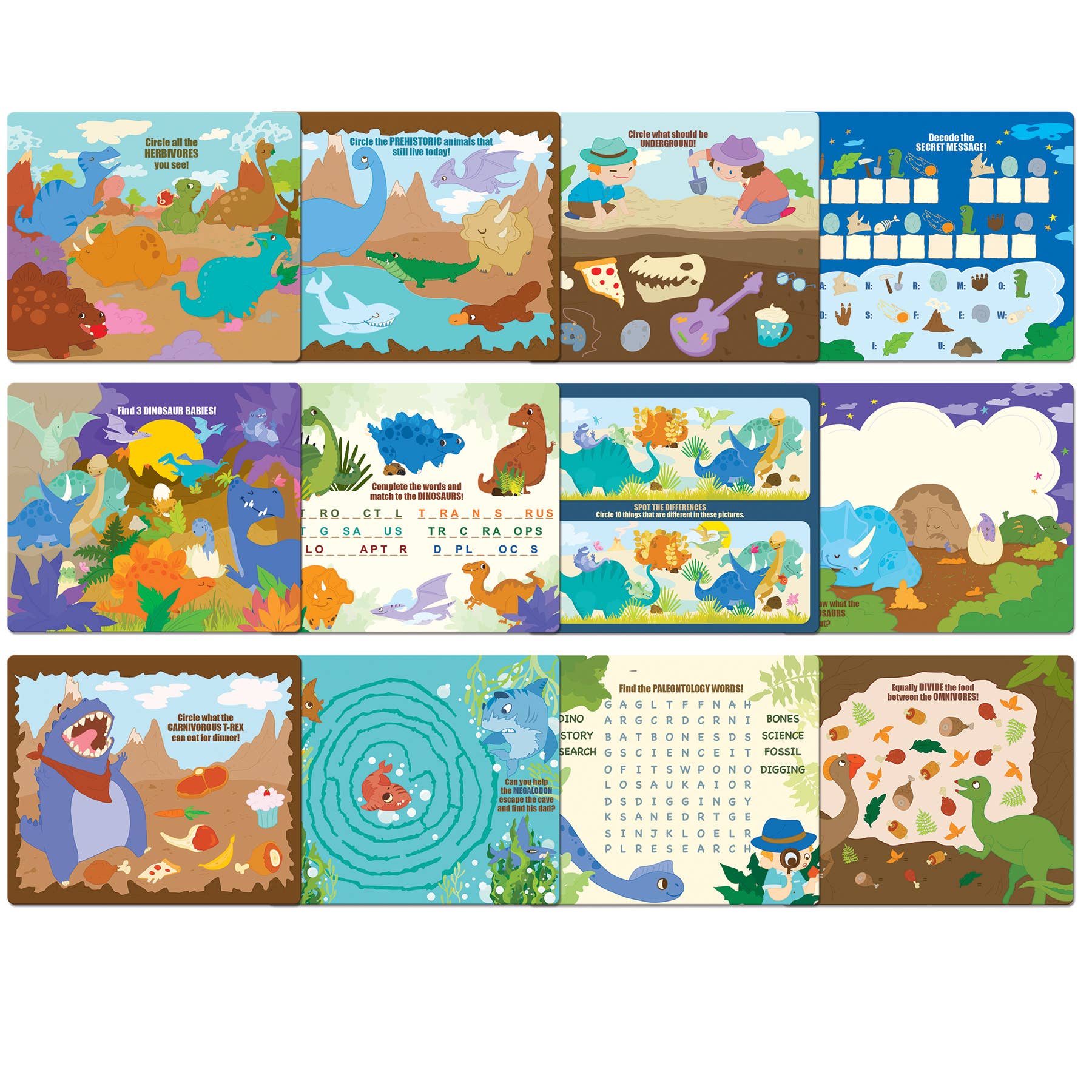 The Piggy Story - Vendita all'ingrosso Libro da colorare e attività - Bambini e neonati - Dinosaur World | Attività Cancellabili da Portare + 2 Pennarelli2