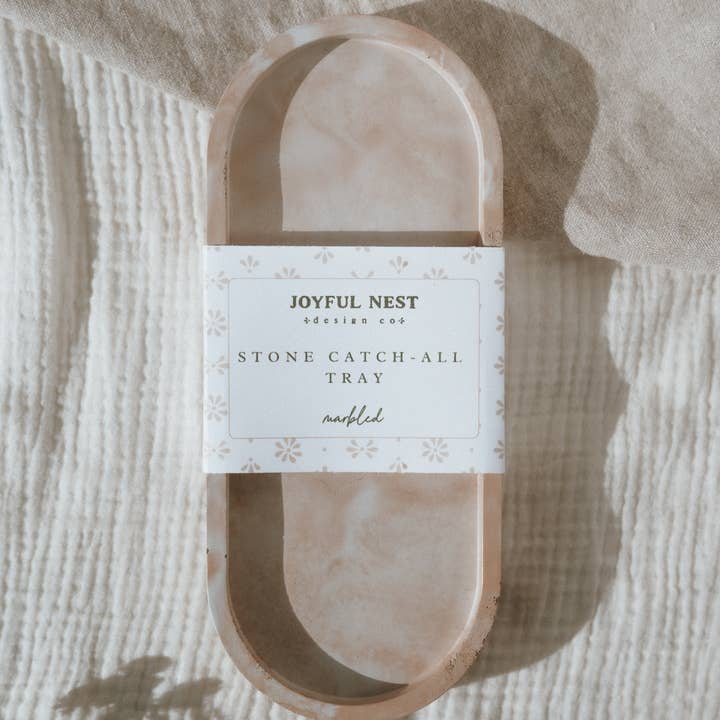 Joyful Nest Design Co. - Wholesale Decorative Tray - Decorative Tray | Oval Concrete Tray | Soap Bottle Tray 13