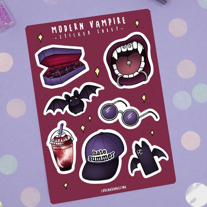 Modern Vampire Sticker Sheet für den Großhandel von LorenaxAngelina