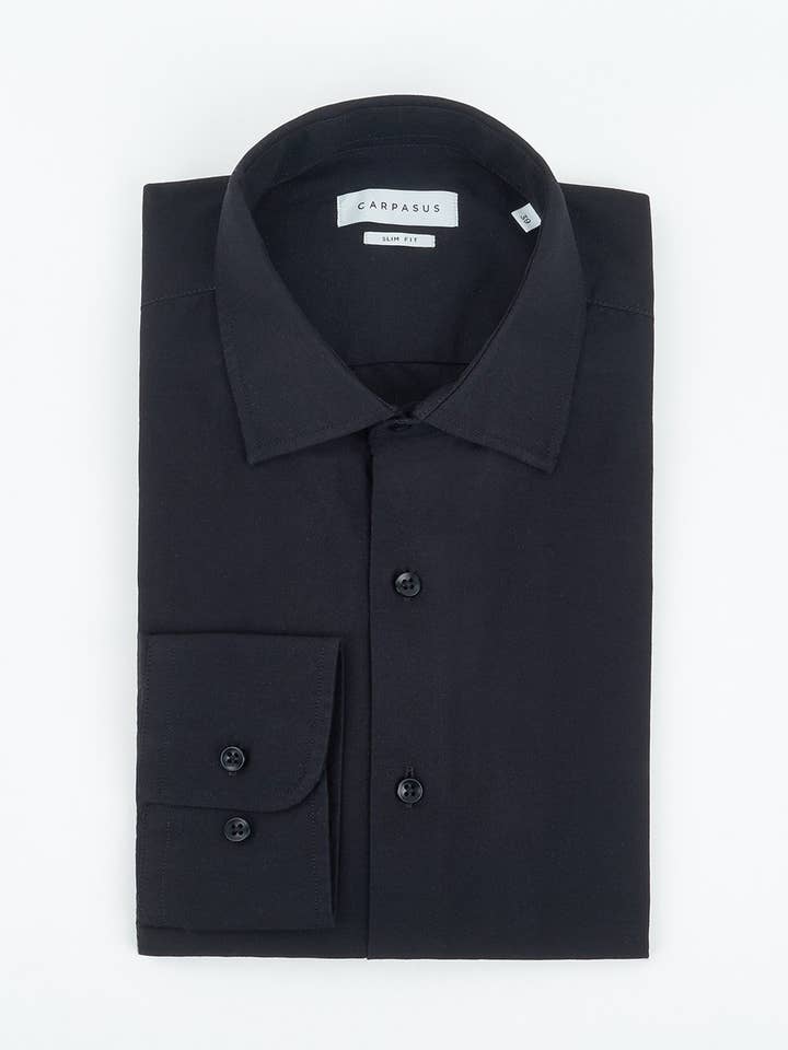 Eenvoudig op maat gemaakt overhemd zwart voor wholesale door CARPASUS
