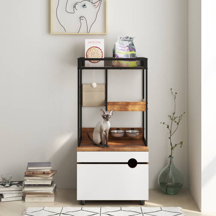 39F Inc. - Wholesale Pet Scratcher - Cat - Cat Litter Box Enclosure with Cat Tree Tower Cabinet Combo6