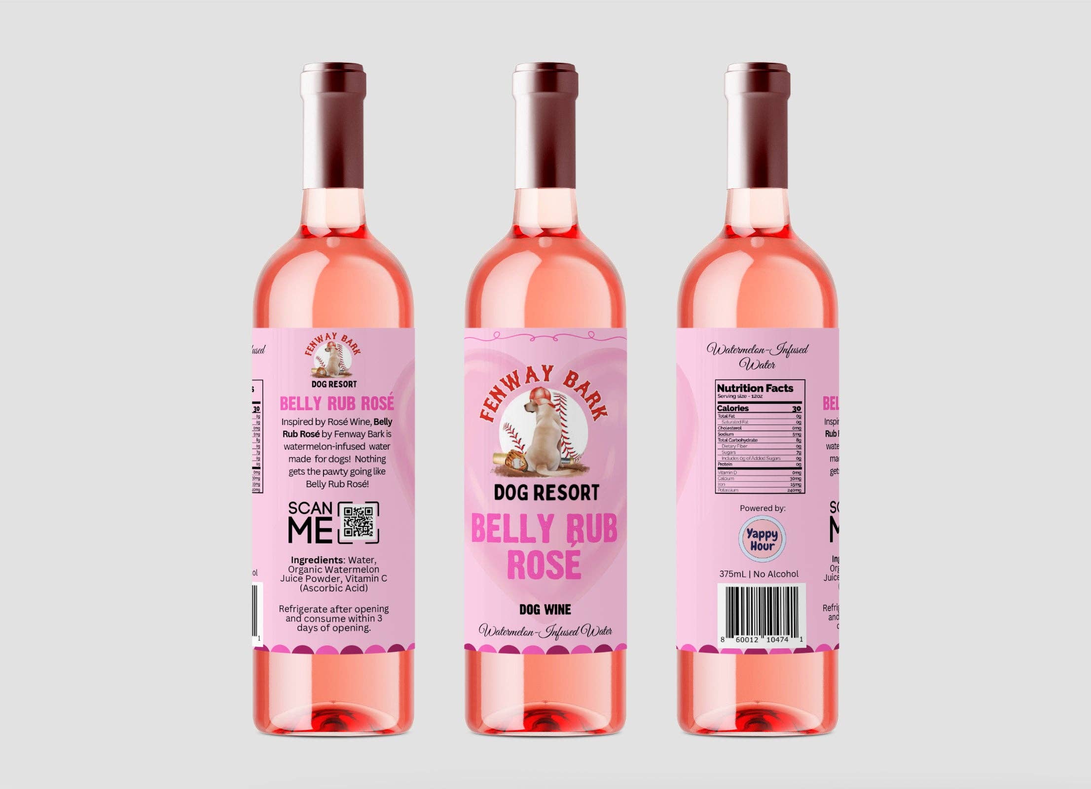 Yappy Hour - Wholesale Pet Treats - Dog - Private Label Dog Wine 375mL | 12ct | Assorted Options3