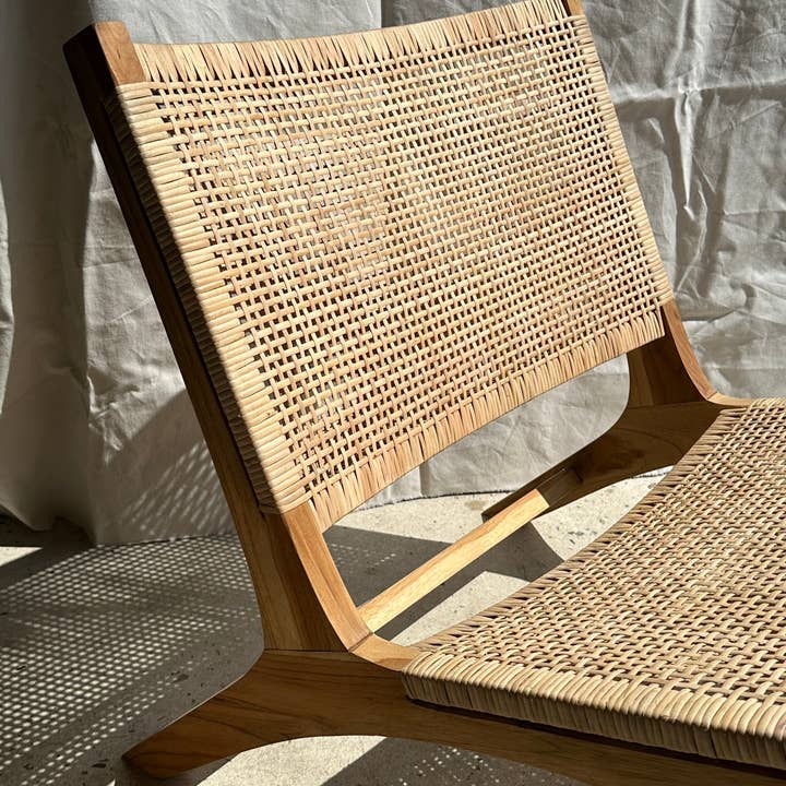 Office Objets - Wholesale Chair - Reclined chair in natural wood and woven rattan72