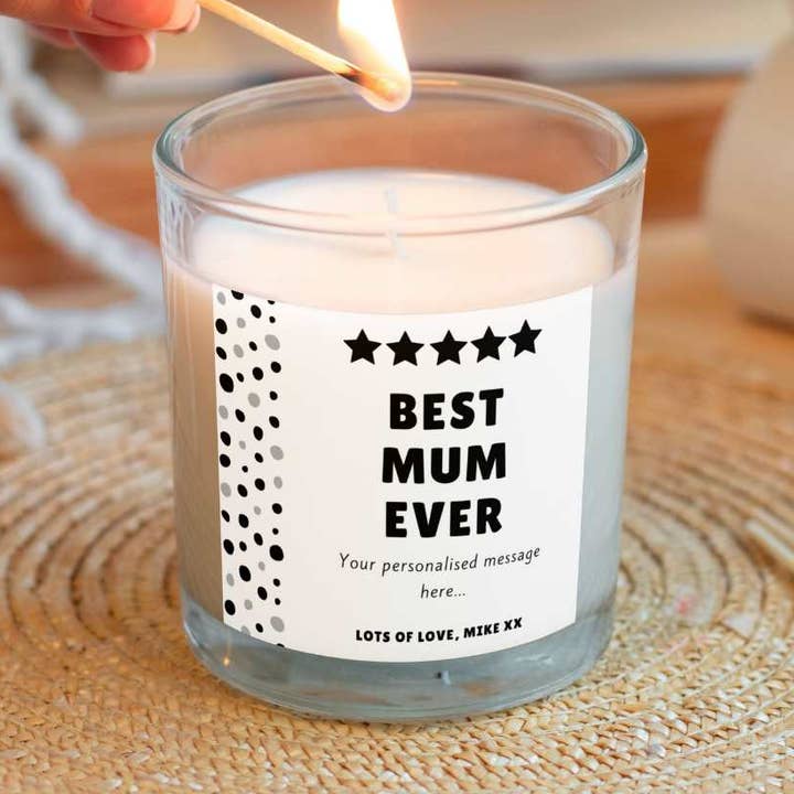 Vela personalizada Best Mum Ever Stars | Presentes para mamãe por atacado de MKTrendsCo