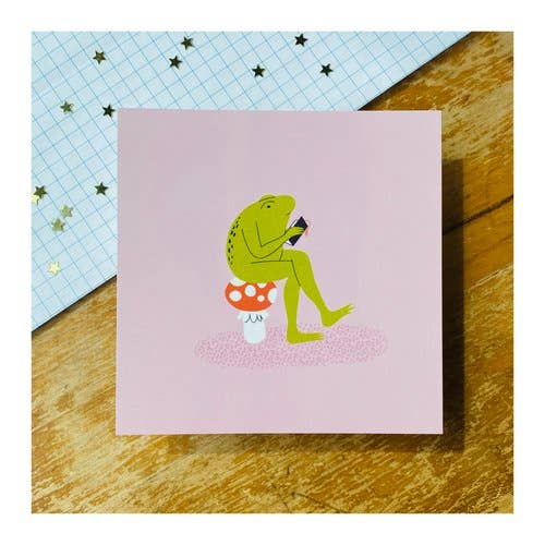Impression de carte postale Reading Frog pour la vente par Sydney Warnes