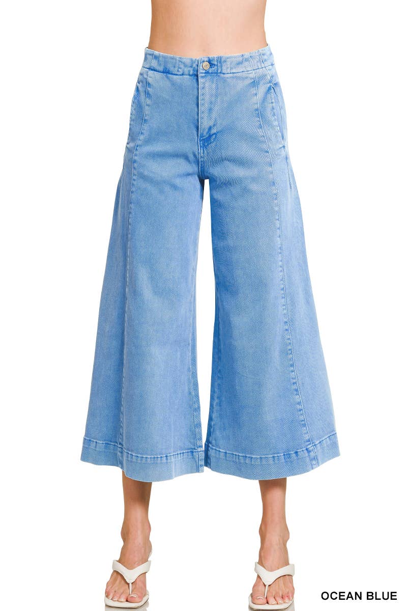 Vanilla Monkey - Wholesale Pants - Women's - High Rise Cropped Gaucho Denim5