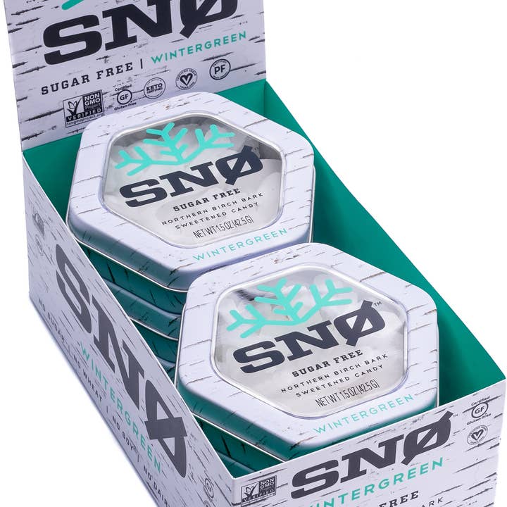 SNØ - Venta al por mayor Golosinas duras - Wintergreen - Candy sin azúcar - Keto y vegano | 6 latas2
