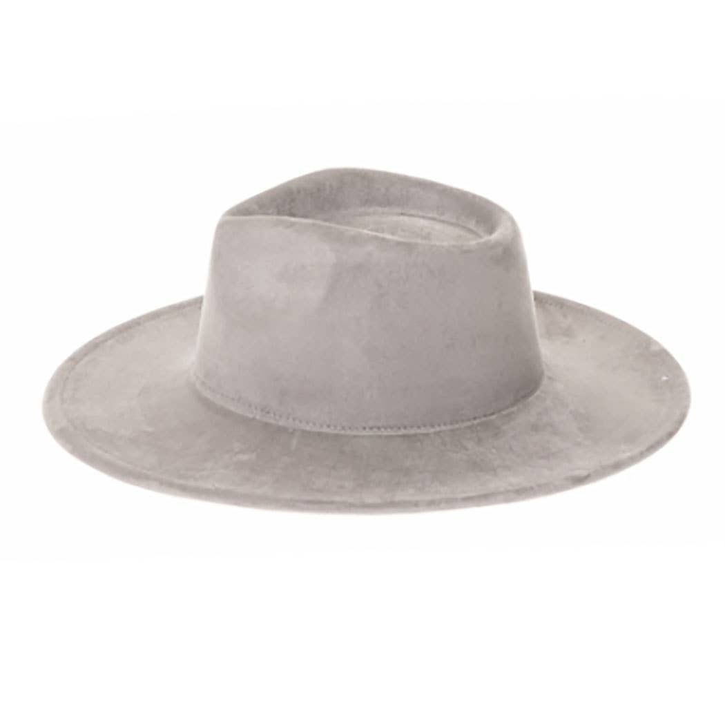 AdornWise - Wholesale Fedora - Women's - Vegan Suede Wide Brim Rancher Hat6