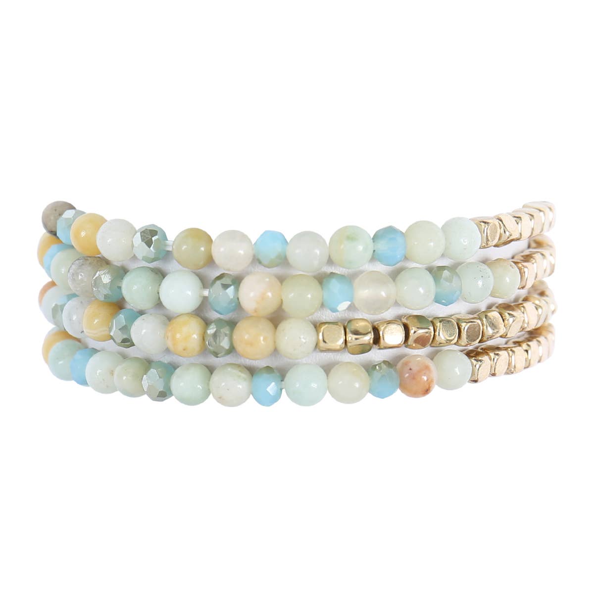 MYS Wholesale Inc - Wholesale Beaded Bracelet - Brass, Stone, Glass Four Set Beads Bracelet11