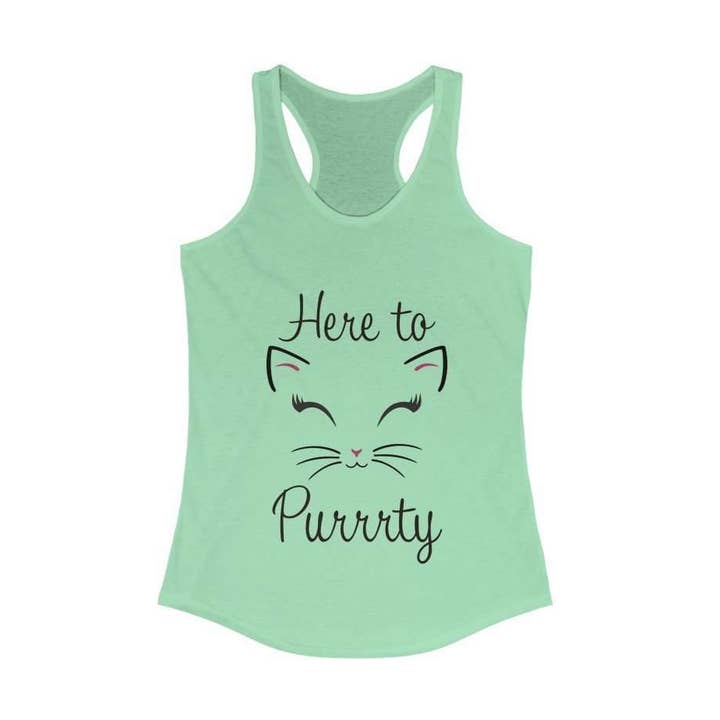 Here to Purrrty Tank Top for wholesale by Pink N Paw