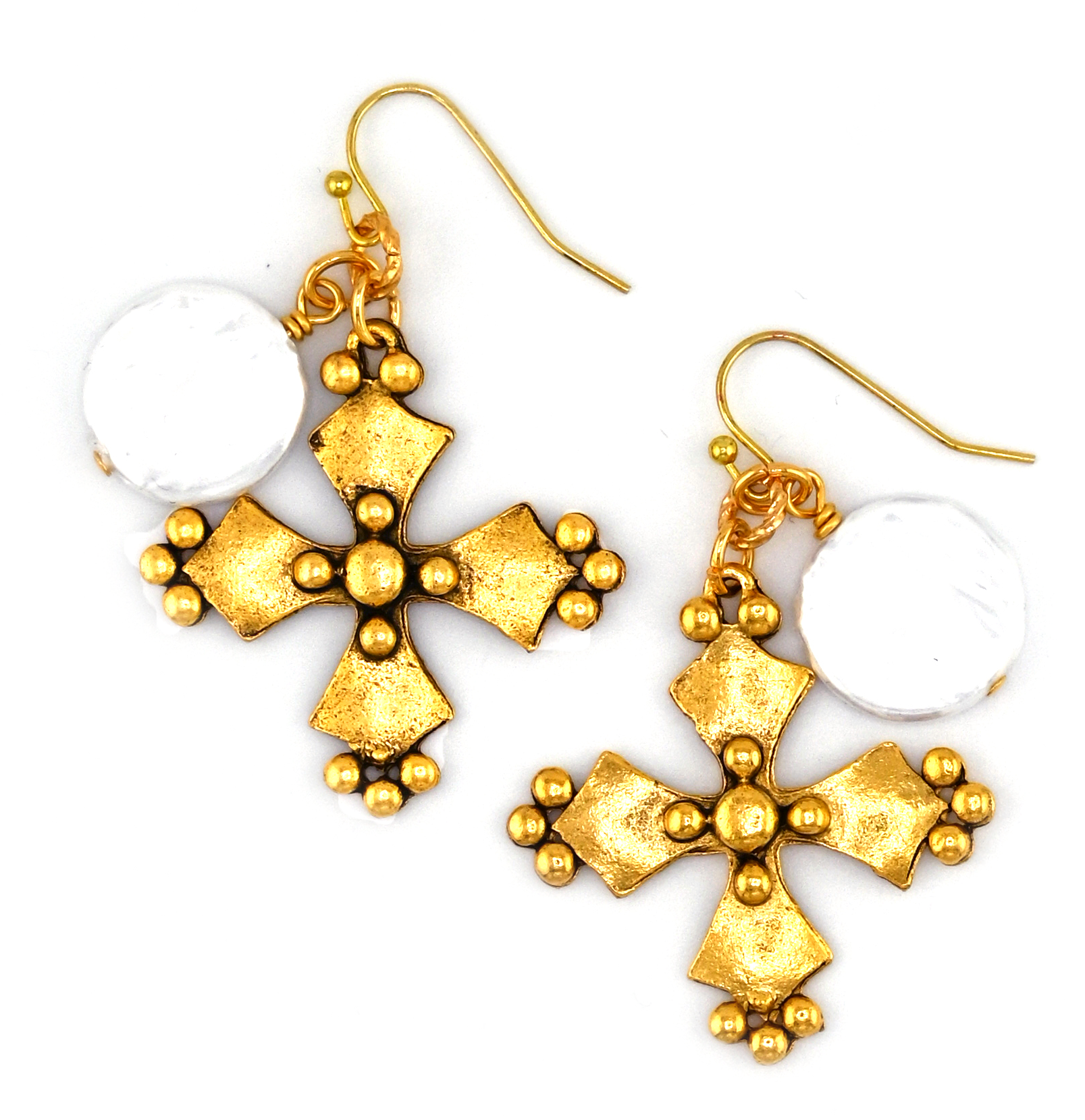 Julio Designs – Großhandel Ohrhänger – Opulenz-Münze-Perlenohrring0