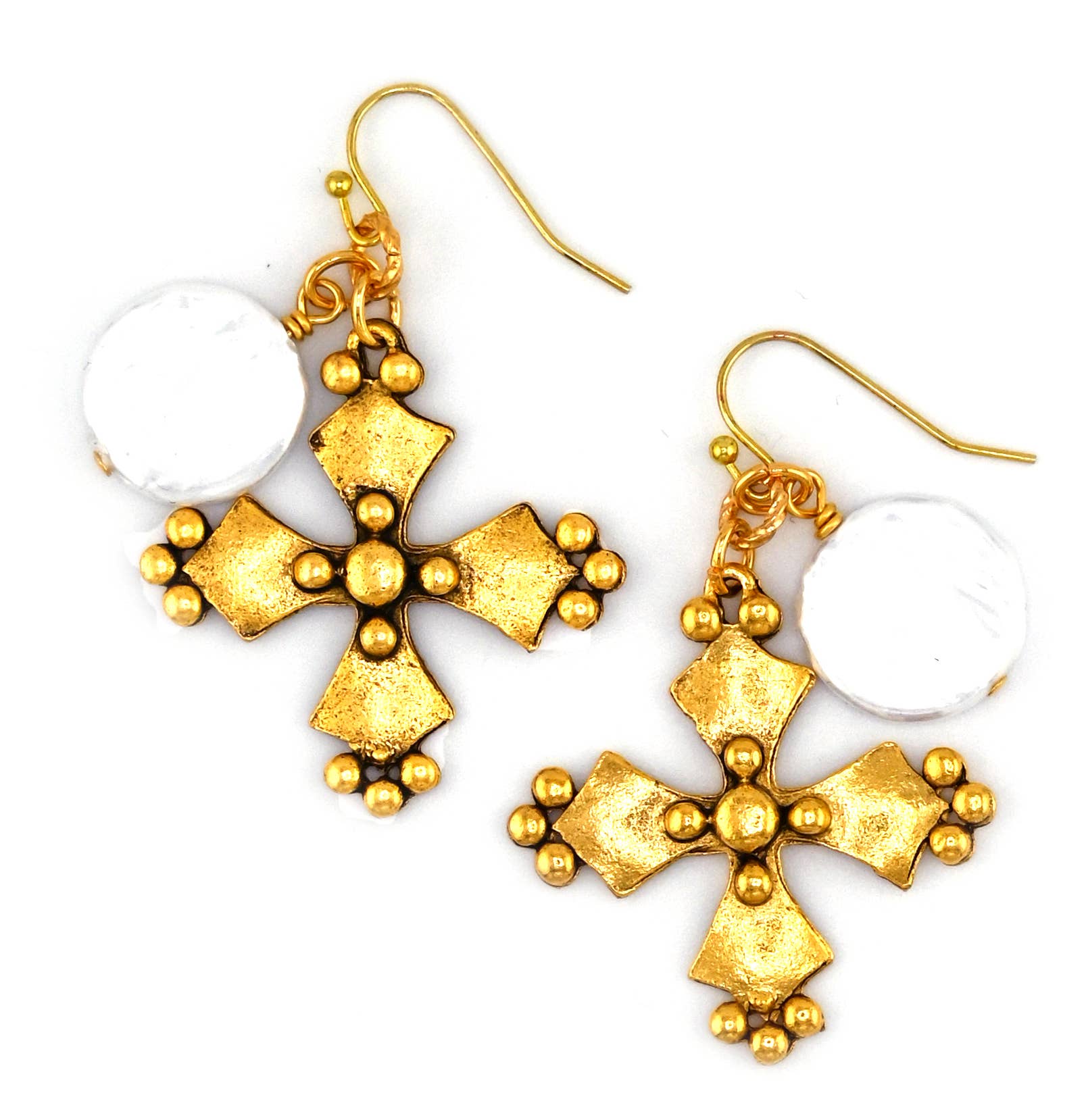 Julio Designs – Großhandel Ohrhänger – Opulenz-Münze-Perlenohrring