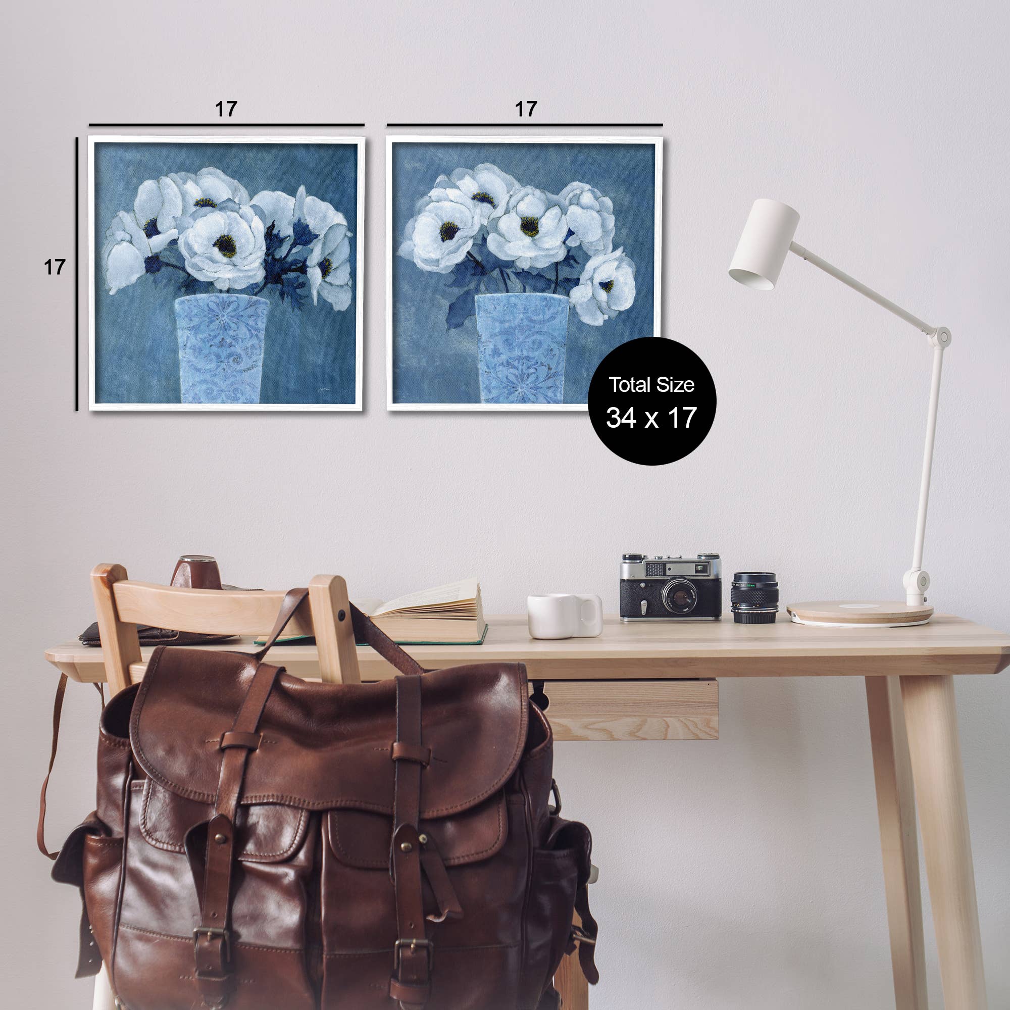 Stupell Industries - Vendita all'ingrosso Decorazione da parete - Bambini e neonati - Bouquet di Magnolie su Arte Incorniciata Blu19