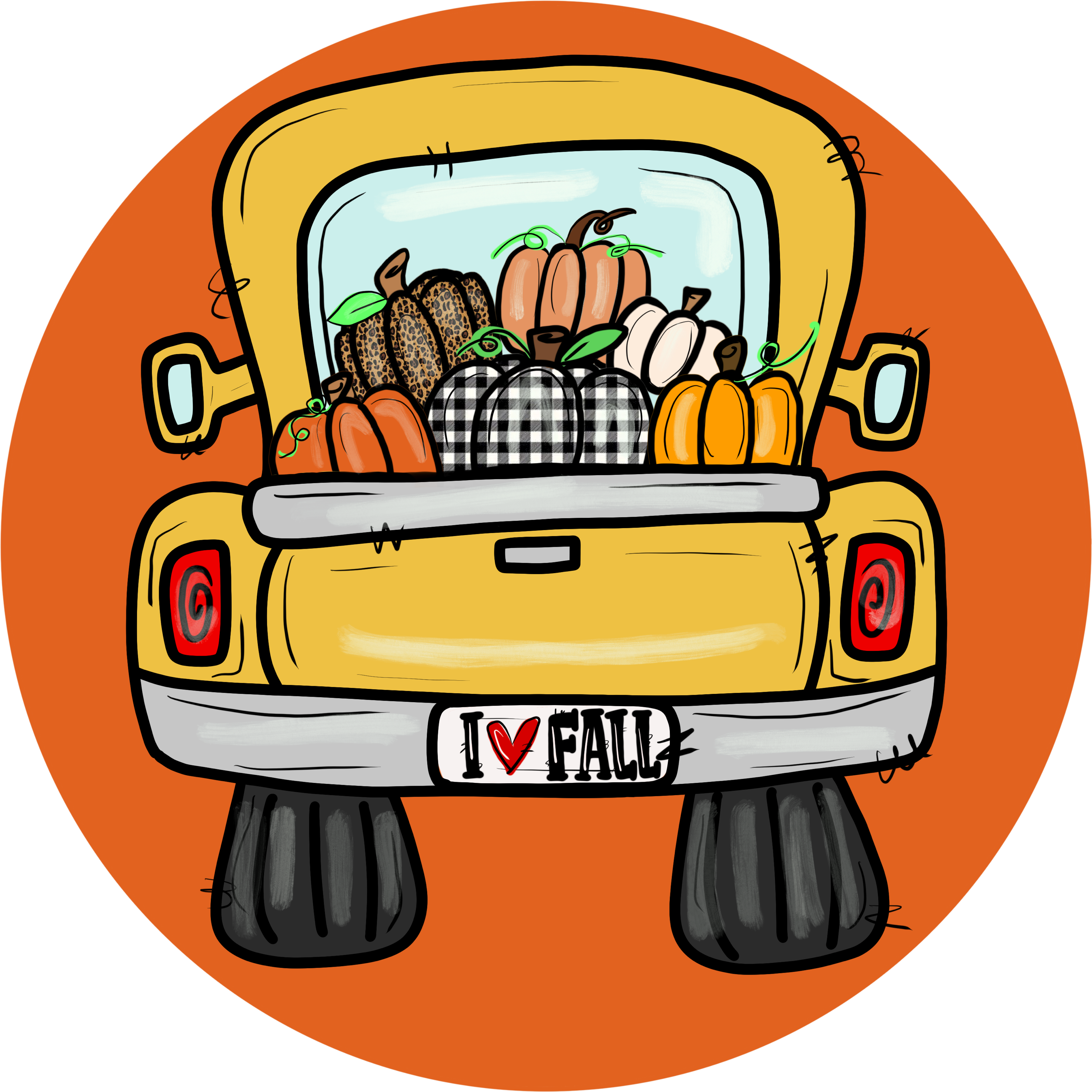 DecoExchange – wholesale Skylt – Krans skylt, höst lastbil skylt, höst pumpa tecken, 10 ”runda M0