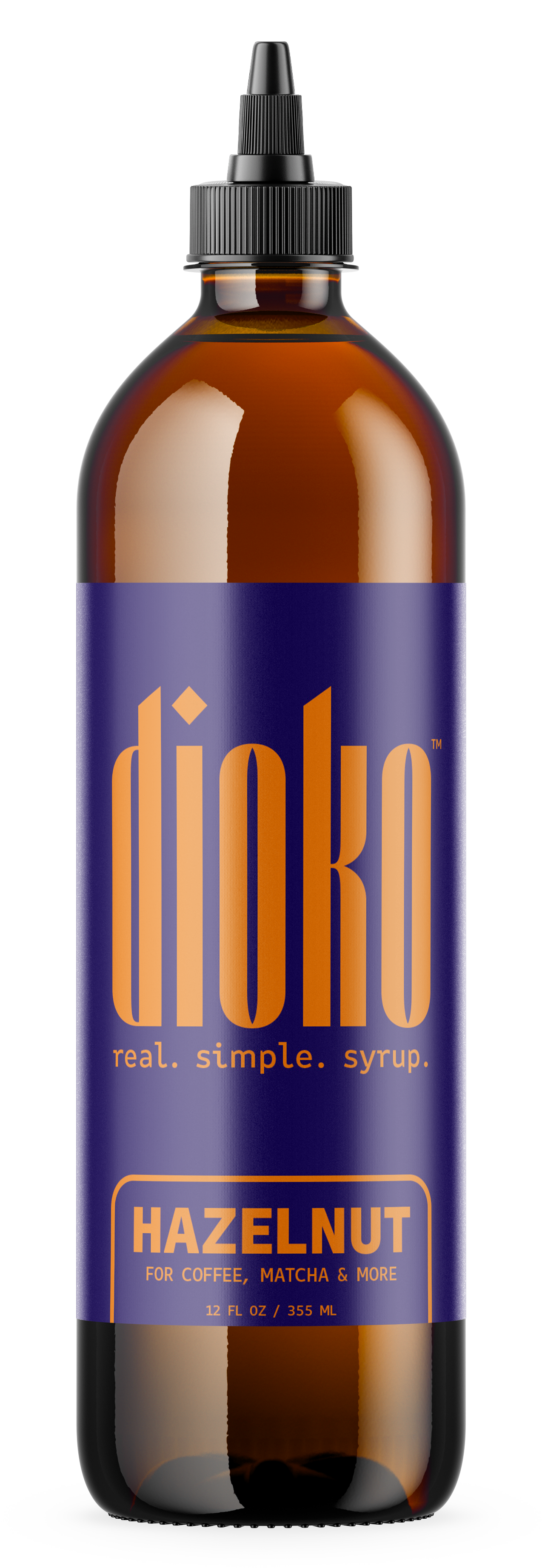 Dioko Flavors LLC - Wholesale Flavored Syrup - Dioko Premium Simple Syrup, 12 fl. oz Hazelnut1