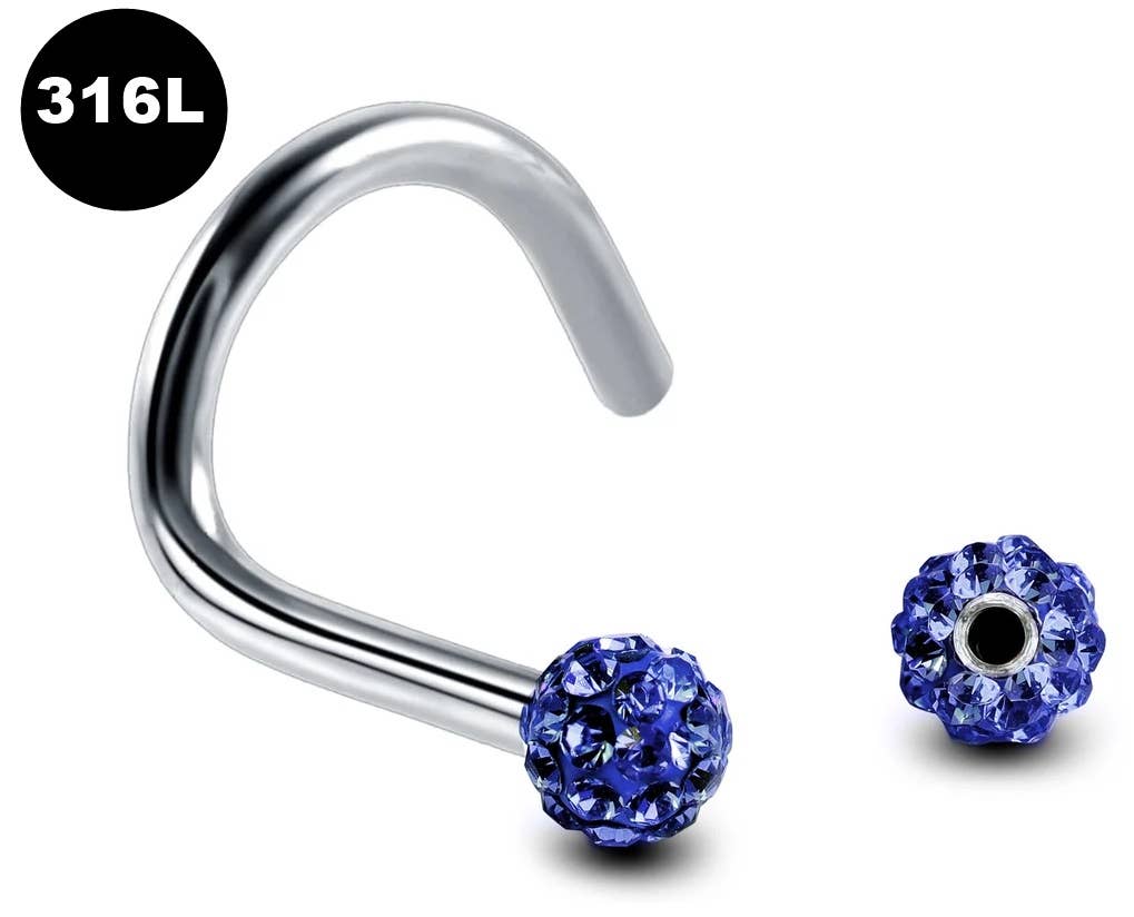 Bodytrend – Anel de nariz por atacado – Piercings de Nariz, Anel de Nariz-Parafuso de Narina & Bola Ferido -316L6