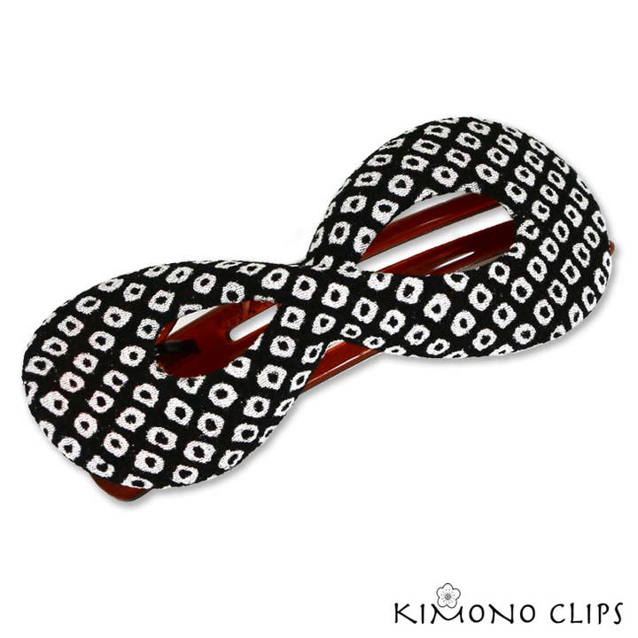 308-shb/blk Infinity shibori for wholesale by Kimono Clips