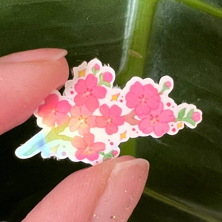 Mini Cherry Blossom Branch Sticker - Light-weight / Indoor: πΏπ for wholesale by Granola Girl Outfitters