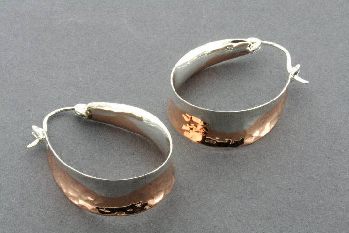 Makers & Providers - Wholesale Hoop earrings - Copper & silver wave hoop earrings2