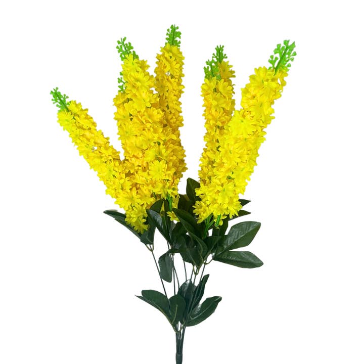 Silk Lilac Bush x 7 24" - Yellow for wholesale by David Christopher's Collection
