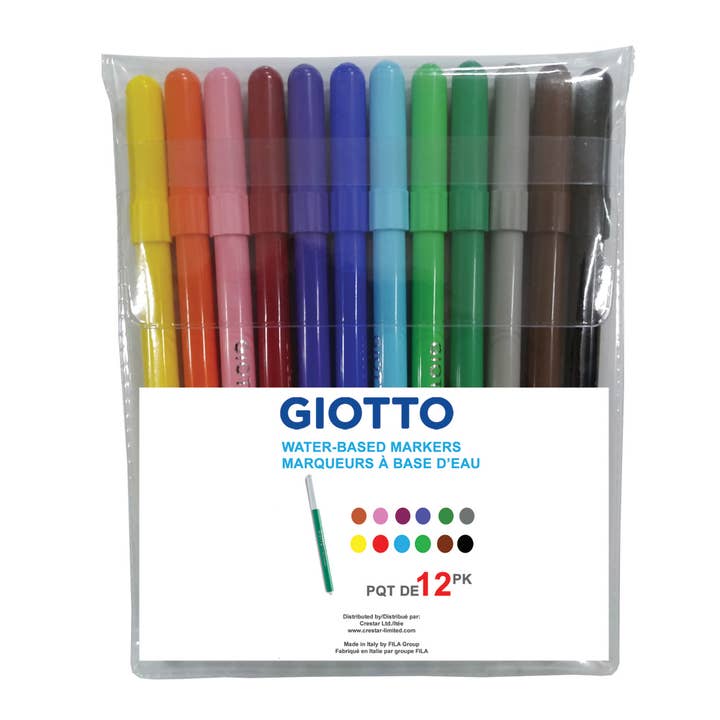 Funny Mat - Wholesale Marker - Giotto water-based markers, set of 12, assorted colors