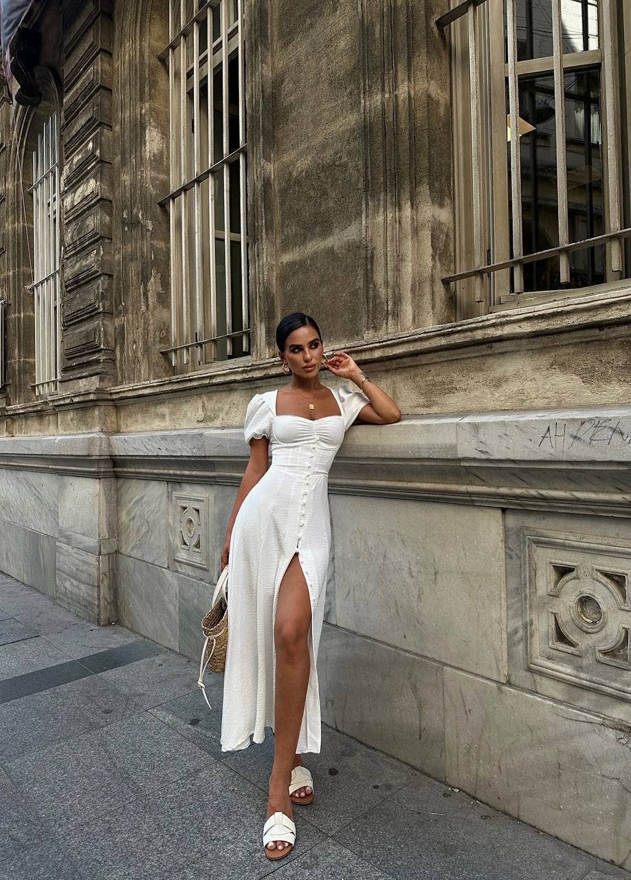 Standpoint Top - Wholesale Dress - Women's - The Noir Elegance Slit Midi Dress - 10920