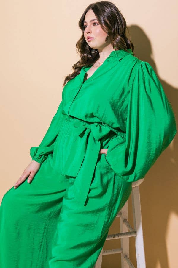 Green A solid woven jumpsuit - IP8268-P for wholesale on Faire4