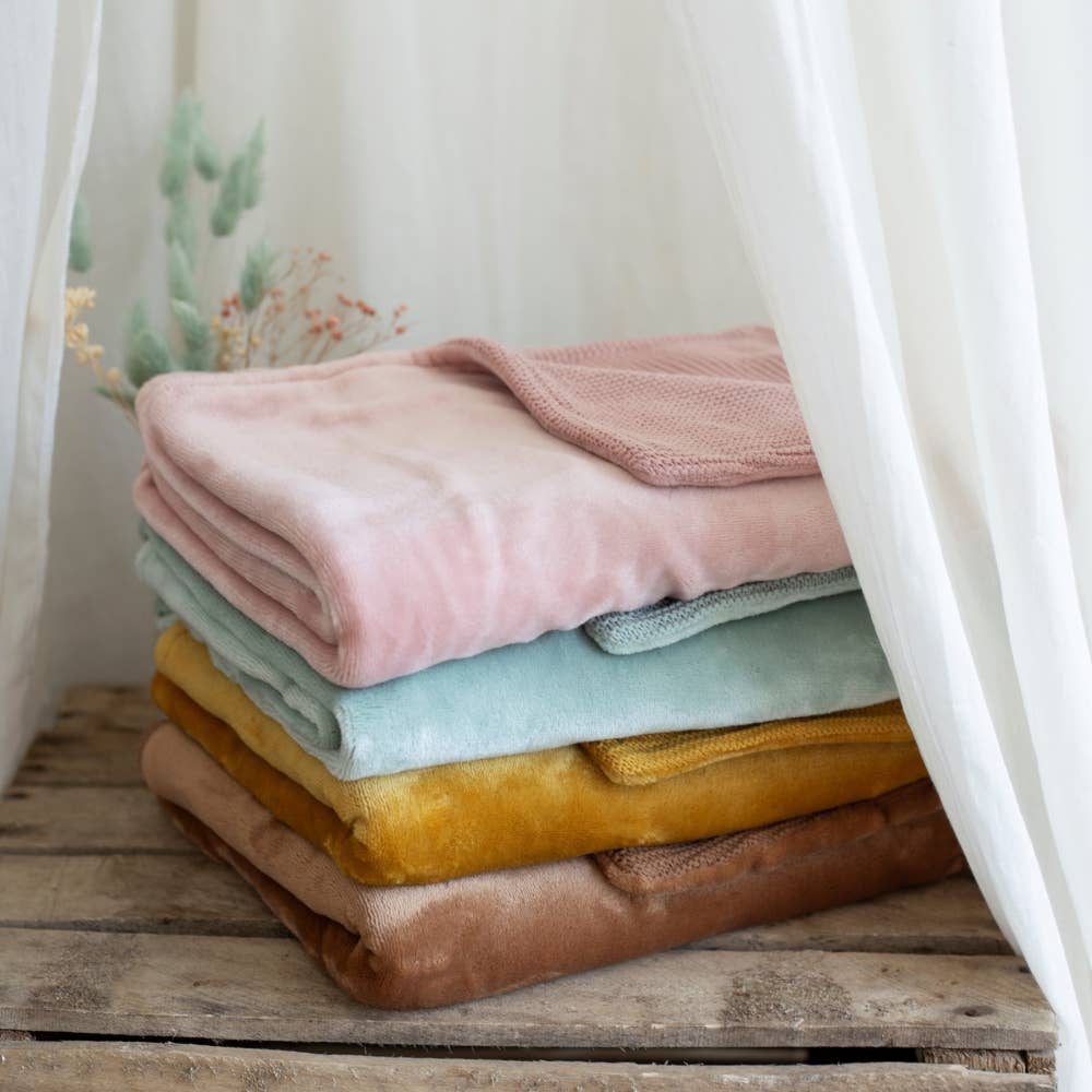 Trois kilos Sept - Vente Couverture de lit – enfant et bébé - Couverture bébé - tricot et flanelle6