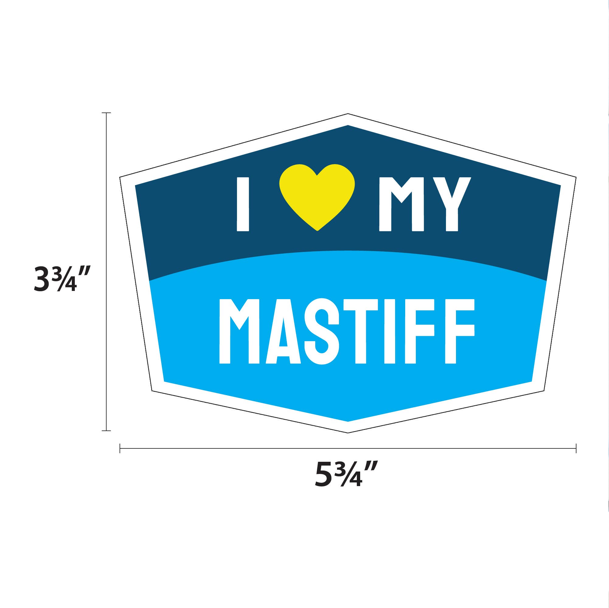 Imagine This Company - Wholesale Magnet - I Love My Mastiff Hexagon Shaped Magnet4