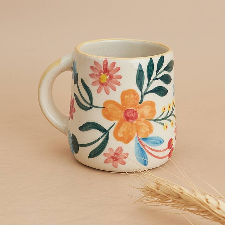 Casa Amarosa - Wholesale Coffee Mug - Floral Extravaganza Coffee Mug- Multi , 3.5 X 2.5 Inches