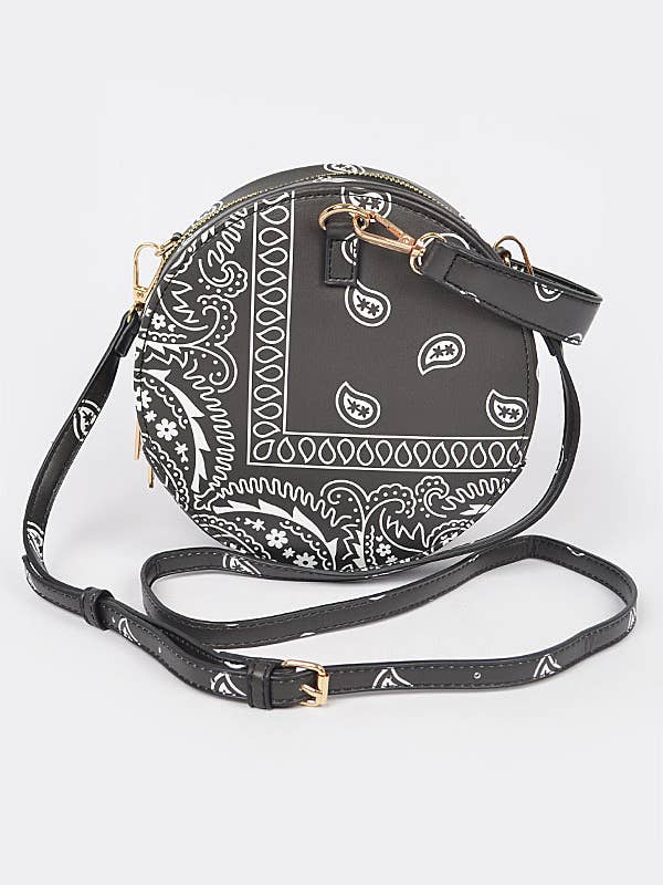 Bandana Round Bag W/Wrist Strap for wholesale by Shop Neighbors