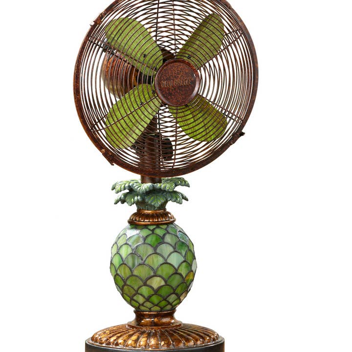 Ventilatore/lampada da tavolo, motivo: ananas in vetro mosa per la vendita all'ingrosso da parte di DecoBreeze