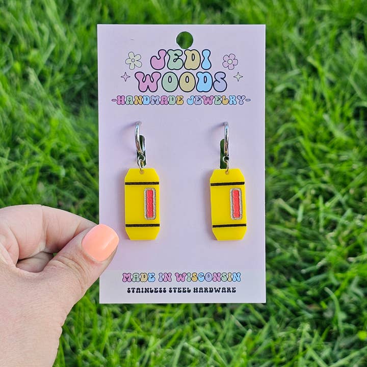 Monsters Inc Scream Canister Earrings - Gauge Friendly for wholesale by Jedi Woods LLC