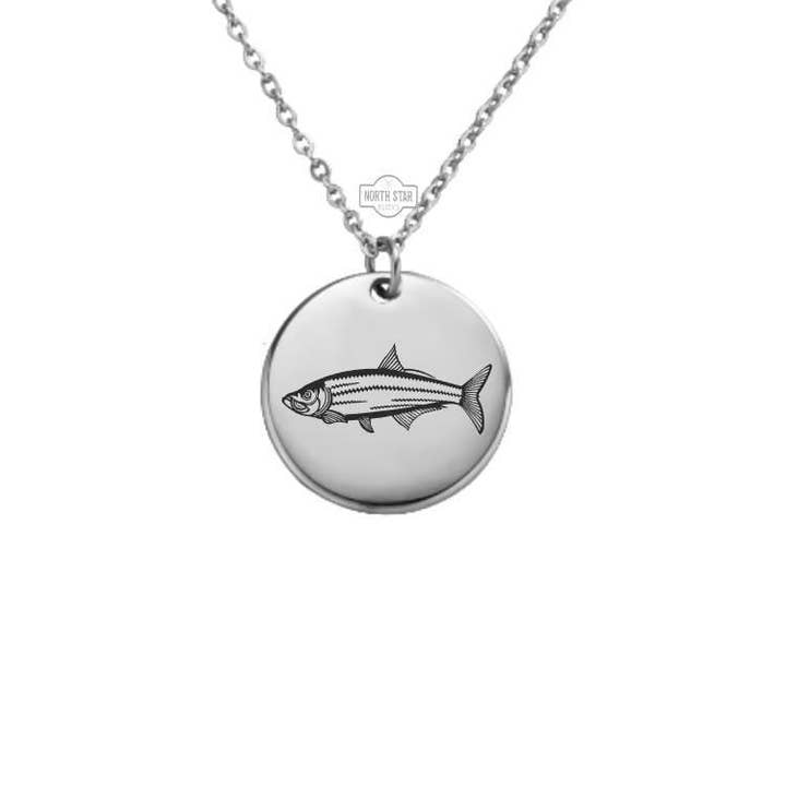 Gold or Silver Tarpon Fishing Charm Necklace for wholesale by North Star Rustics Too