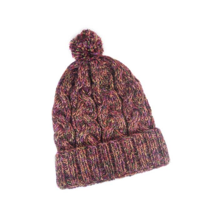 Lanart Alpaca - Wholesale Beanie – Unisex - Confetti Cable Beanie: Knit Baby Alpaca Hat